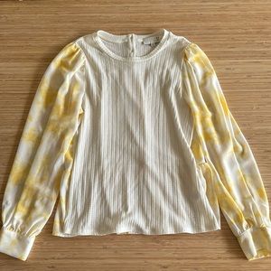 Anthropologie Yellow Tie Dye Blouse